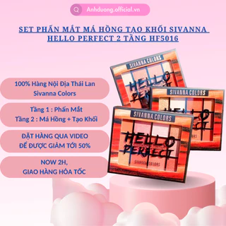 Bảng phấn mắt má hồng tạo khối Sivanna Hello Perfect , Set Phấn mắt kèm má hồng tông tây Thái Lan