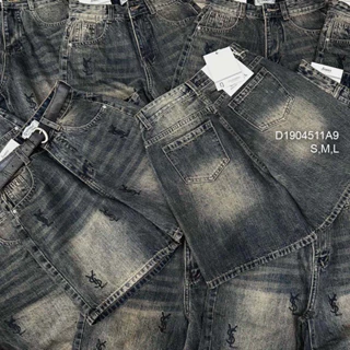 Quần short jean ngố phối chữ y6, quần jean nữ ngố VIENS STORE