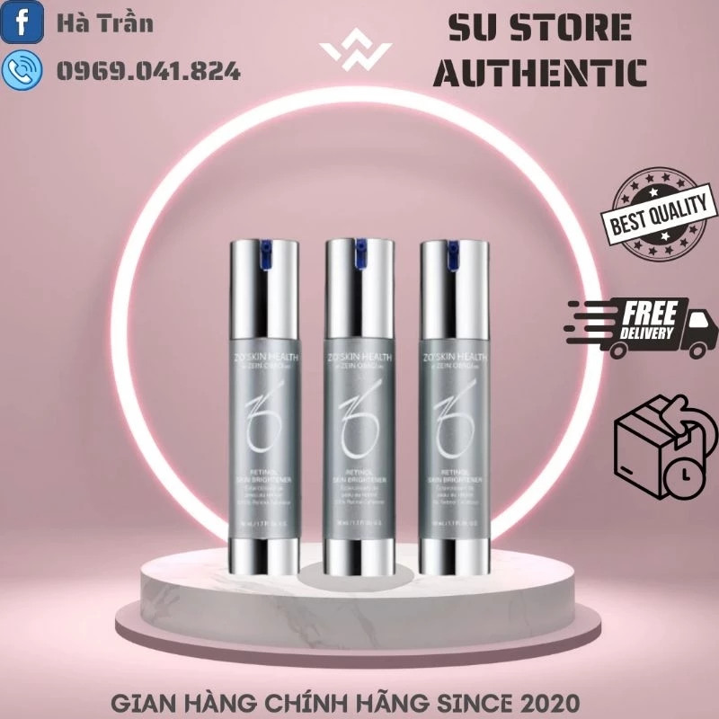 [ DATE 2025 ] Kem dưỡng trắng và tái tạo da 0.5%, 1.0% Retinol Skin Brightener Zo 50ml