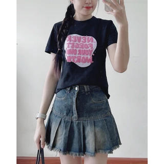 Áo thun babytee in chữ NEVER phong cách bazic - Retrostyle - Babytee873_P6K3