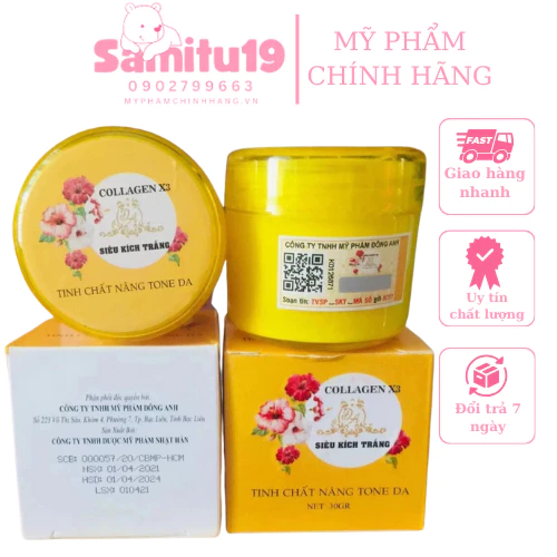 Kem kích trắng collagen x3 pha với kem body mẫu mới 2021- Kích trắng X3 [100%chính hãng ]