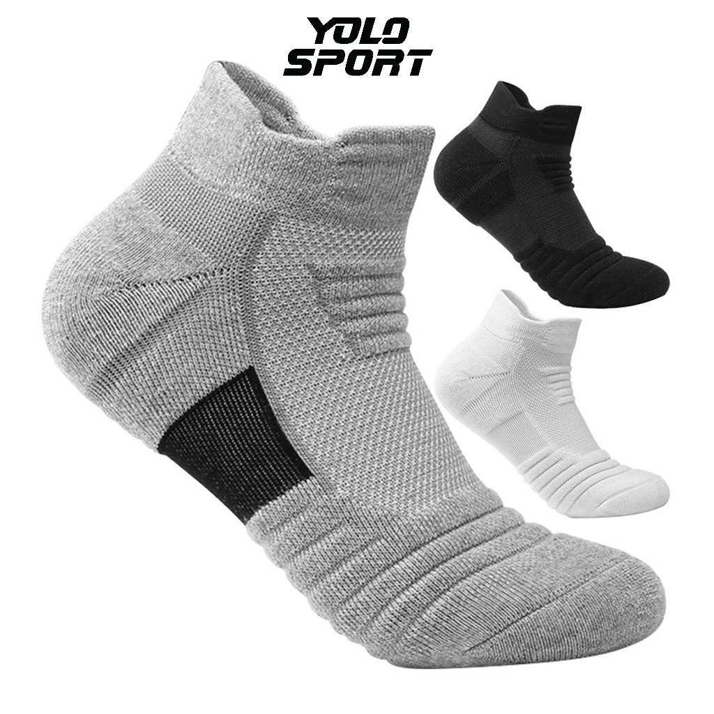 Vớ Thể Thao Chuyên Dụng Nam Nữ Loại Cotton Dày Dặn Tất Cổ Cao Thấp Chạy Bộ Bóng Rổ Bóng Đá Đi Xe Đạp Quần Vợt Cầu Lông