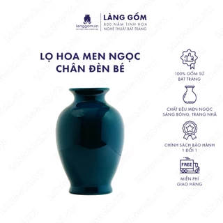 Bình cắm hoa trang trí men ngọc lục bảo gốm sứ Bát Tràng cao cấp, dùng để bàn, phòng khách - LÀNG GỐM - TH