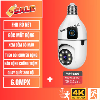 Camera PTZ Yoosee 2 mắt  Xoay 360- Có Đèn LED Soi Đêm- Hình ảnh 4K siêu nét