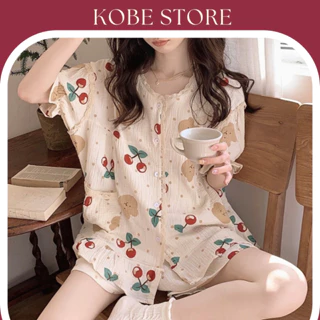 Pijama hè đũi xốp cộc tay bộ đồ ngủ nữ mặc nhà tiểu thư dễ thương G03 - Kobe Store