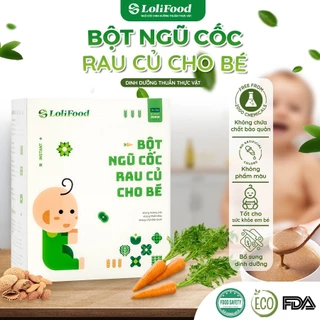 Bột Ăn Dặm Cho Bé bột rau củ ăn dặm LoliFood 20g x14gr 100% Thuần Thực Vật Hữu Cơ Dinh Dưỡng Cao Cấp Cho Bé 6 tháng