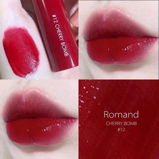 Son Romand Juicy 12 Đỏ Cherry ( Cherry Borm ), Son Tint Bóng Romand Juicy 12 Cherry Borm