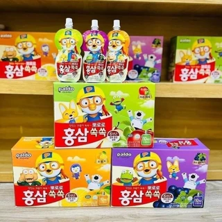 [CHÍNH HÃNG] Hộp nước hồng sâm trẻ em baby Paldo pororo Hàn Quốc gói 100ml x 10 gói