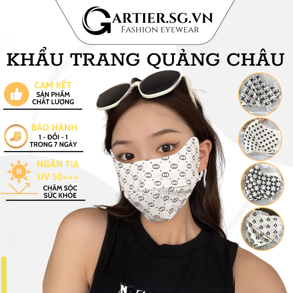 Khẩu Trang Chống Tia UV, Khẩu Trang Thời Trang Katiny Chống Nắng Vải Lụa Nhật Logo