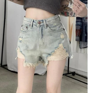 Quần Đùi Jeans Nữ , Quần Short Nữ Chất Liệu Denim Tua Rua Phong Cách Sexy Siêu Xinh Dễ Thương L011