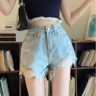 Quần Đùi Jeans Nữ , Quần Short Nữ Chất Liệu Denim Tua Rua Phong Cách Sexy Siêu Xinh Dễ Thương L011