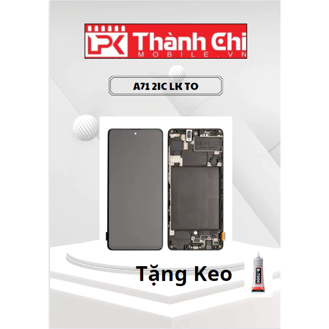 Màn Hình Samsung Galaxy A71 2019 / SM - A715 - Màn Hình OLED 2 IC Liền Khung Xương,Phôi To,Màu Đen