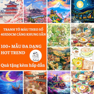 [100+] Tranh tô màu theo số 40x50cm căng khung sẵn