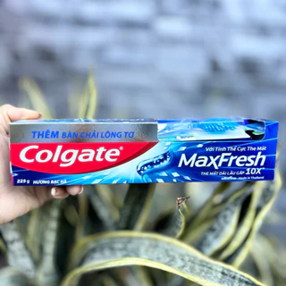 225g- Kem Đánh Răng Colgate MaxFresh Hương Bạc Hà(Tặng Bàn Chải Lông Mềm)