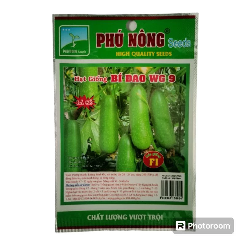 Hạt giống Bí Đao WG 9 - Gói 200mg Bí Đao Xanh, Quả Ngắn, Hạt Giống Dễ Nảy Mầm Cho Nắng Suất Cao