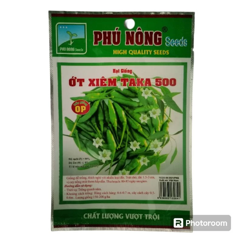 Hạt giống Ớt Xiêm TaKa 500 - Gói 100mg Ớt Chiêm Ỉa, Ớt Cay Cho Trái Nhiều, Dễ Trồng