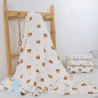 Khăn tắm xô 6 lớp muslin sợi tre Modal kích thước 85*85cm, 110*110 cho bé - Họa tiết ngẫu nhiên