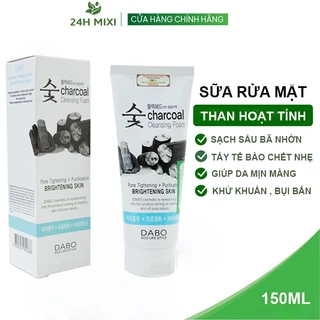 Sữa Rửa Mặt Than Hoạt Tính DABO Charcoal Cleansing Foam Sáng da, Dưỡng ẩm, Giảm nhờn 150ml - Chính Hãng