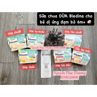 Sữa chua dừa BLEDINA Brasses cho bé dị ứng đạm sữa bò 6m+ (DATE MỚI 12/2024)