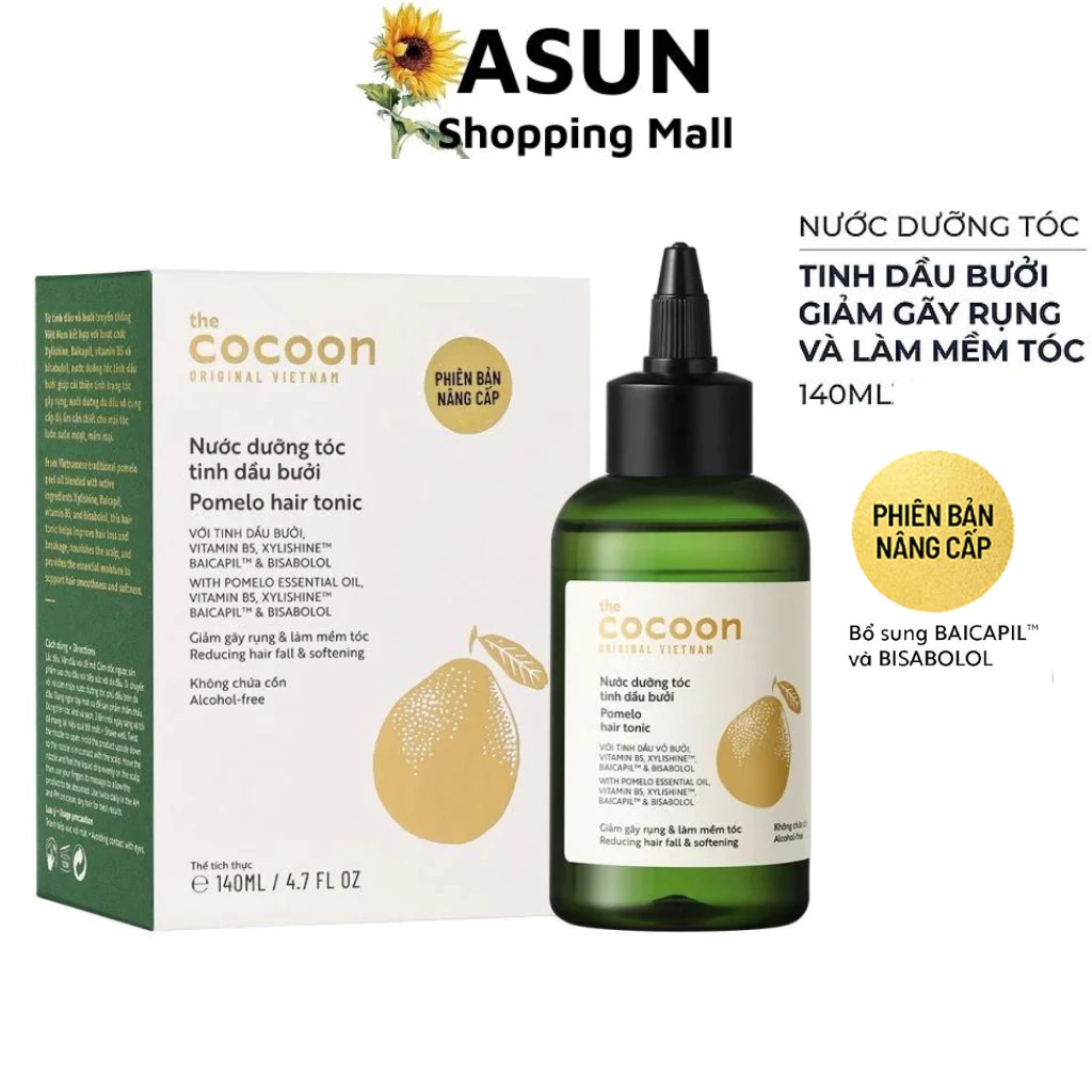 Nước Dưỡng Tóc Tinh Dầu Bưởi Cocoon 140ml Giảm Gãy Rụng, Khô Xơ Giúp Tóc Mềm Mượt Tóc