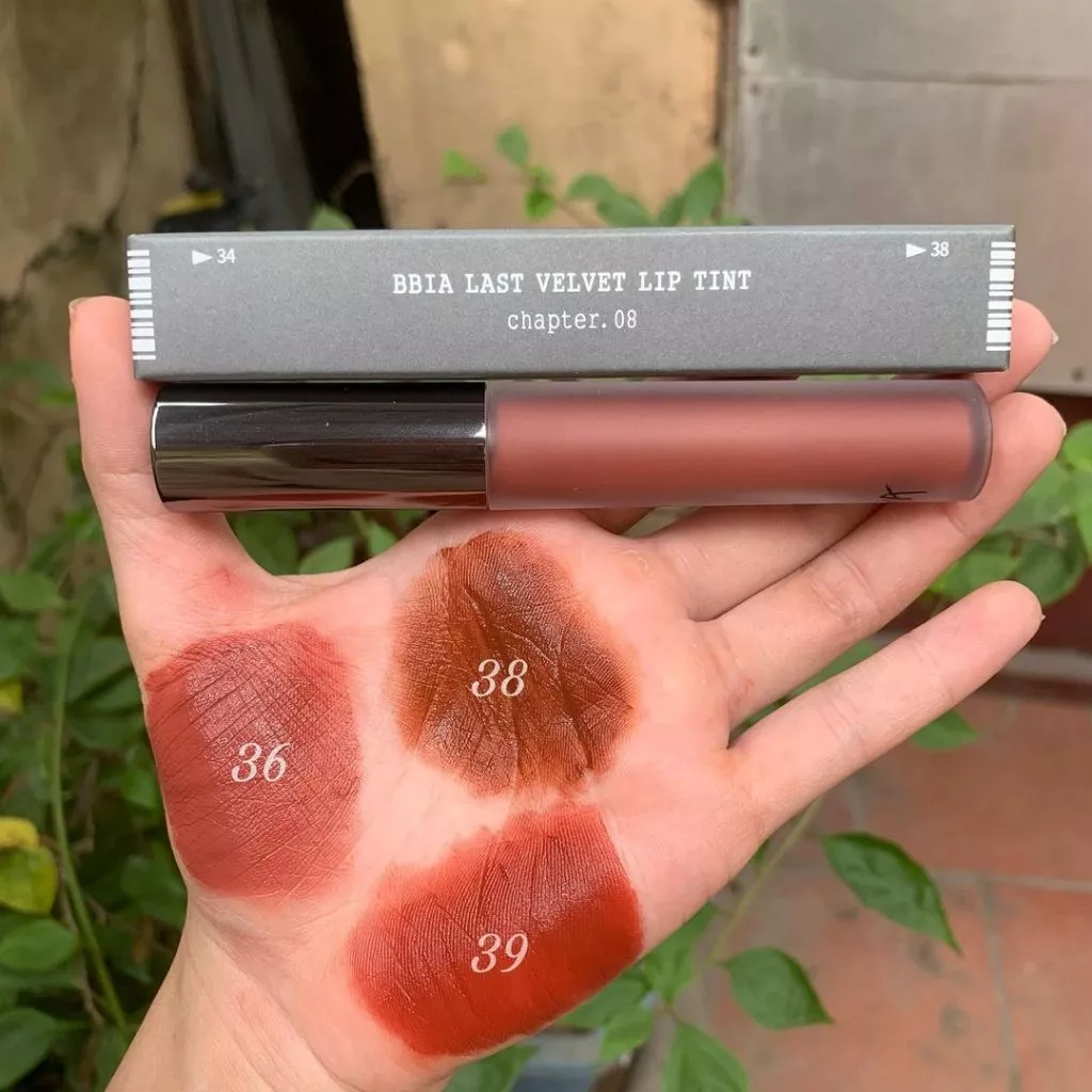 Son Kem Lì BBIA Last Velvet Tint màu 39 Feign Longing màu đỏ nâu đất gạch trầm, Son BBIA 39