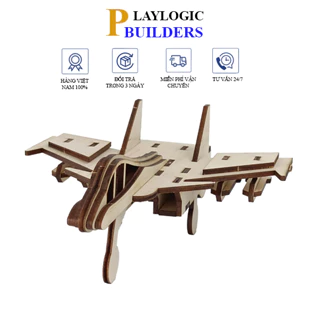 Đồ Chơi Trí Tuệ, Cho Bé Trai, Lắp Ráp Mô Hình 3D Bằng Máy Bay 02, Playlogicbuilders LRMH3D- 005