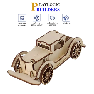 Cọ màu nước cho Đồ Chơi Trí Tuệ, Cho Bé Trai, Lắp Ráp Mô Hình 3D Bằng Gỗ Xe ôtô, Playlogicbuilders LRMH3D- 008