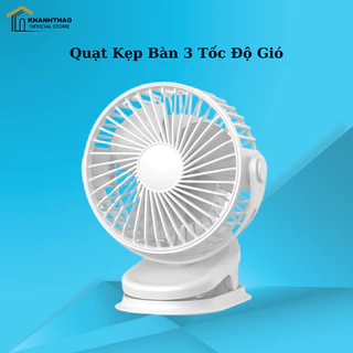 Quạt Kẹp Bàn Không Dây Có Đế Thăng Bằng Điều Chỉnh Quay 360 Độ Có Kèm Sạc Và Pin - K209