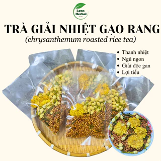 Trà "Thanh Nhiệt" Gạo rang hoa Cúc Nụ Nhài thảo mộc giúp ngủ ngon, thải độc gan, mát gan, giảm mỡ dưỡng tâm