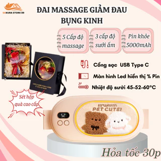 Đai đeo massage chườm ấm giảm đau bụng kinh nguyệt, Máy massage chườm nóng bụng kinh- quà tặng bạn nữ