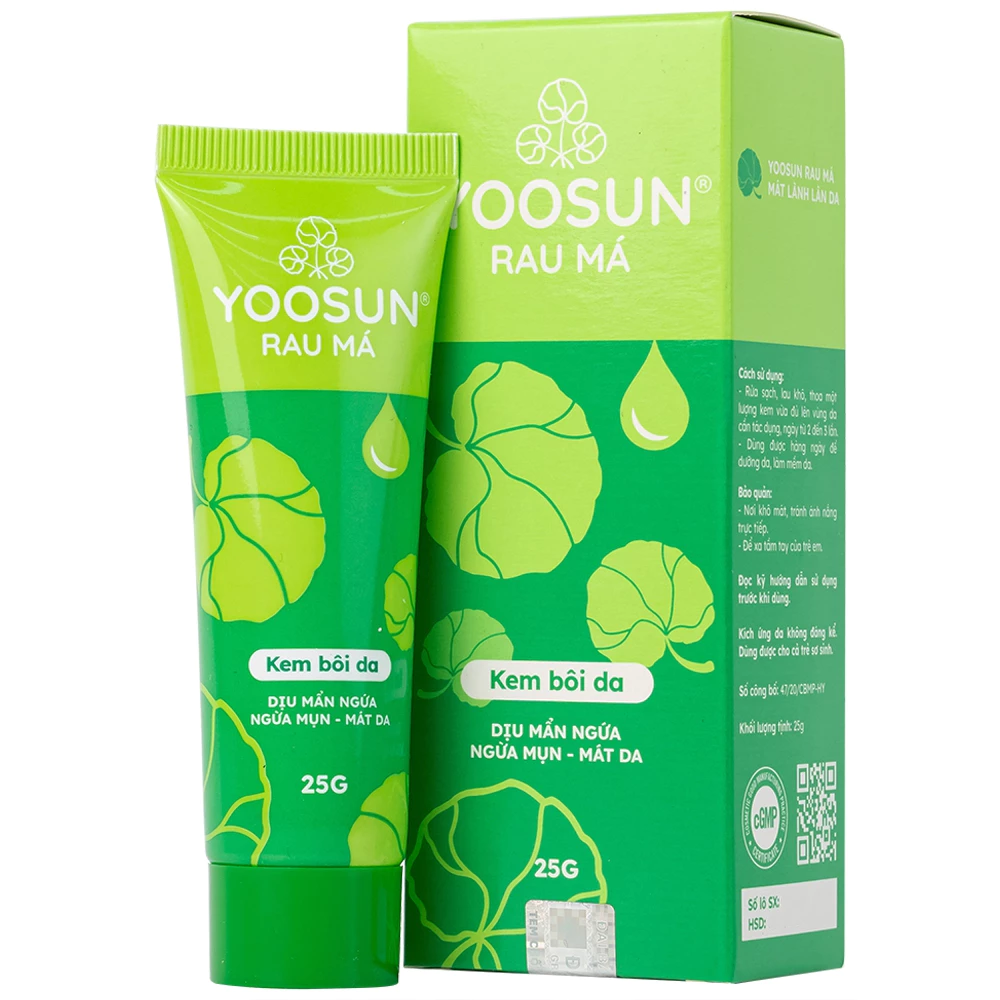 Kem bôi da Yoosun Rau Má ngăn ngừa rôm sảy, mẩn ngứa, hăm da, làm mát, mềm, dịu da 25g, 50g