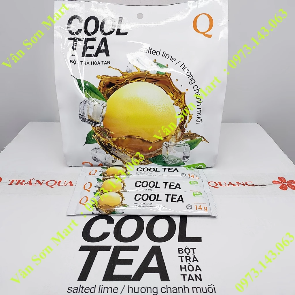 Trà Chanh Muối Cool Tea Trần Quang bịch 336g (24 gói dài x 14g)