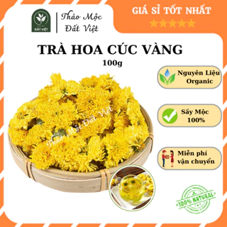 Trà Hoa Cúc Vàng Cao Cấp Sấy Khô 100g Đẹp Da, Ngủ Ngon, Thanh Nhiệt Giải Độc - Thảo Mộc Đất Việt
