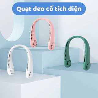 Quạt Đeo Cổ mini Cao Cấp, Quạt Mini Đeo Cổ Không Cánh Tích Điện Sạc Usb Quạt Gió Siêu Mạnh Tiện Lợi Kiểu Dáng Thể Thao