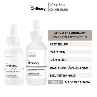 [ CHÍNH HÃNG ] Serum Niacinamide 10% + Zinc 1% - The Ordinary tinh chất cấp ẩm phục hồi ngừa mụn sáng da mờ thâm 30ml