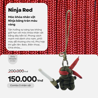 Móc Khóa Ninja Vòng Tay Paracord Màu, Đỏ, Xanh Dương, Vàng,  Dùng để gắn Điện thoại, Chìa khóa, Balo