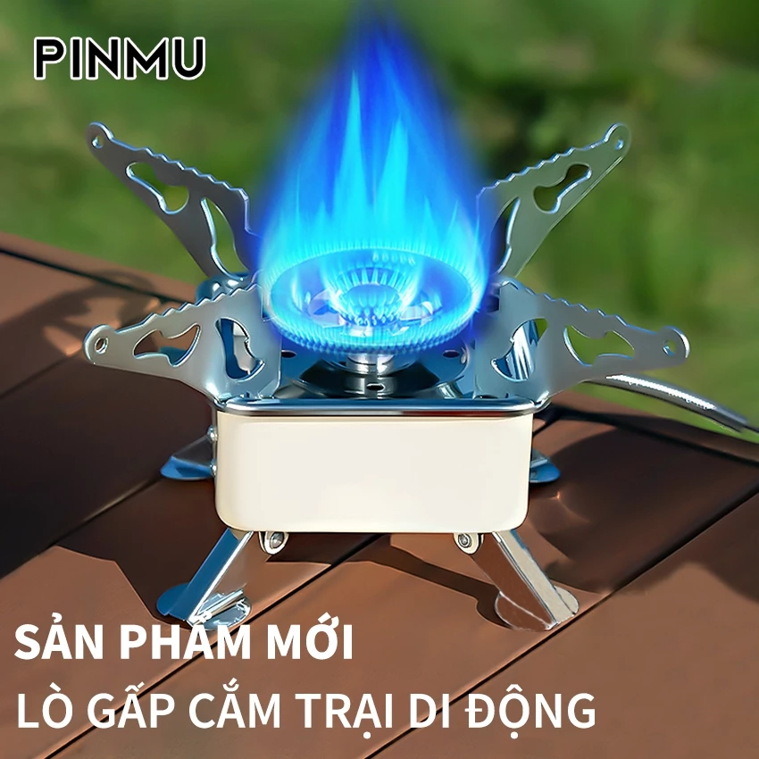 Bếp ga du lịch mini PINMU dã ngoại gấp gọn đa năng tiện lợi có van điều chỉnh ga cao cấp