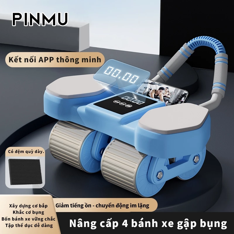 Bánh xe Tập Cơ Bụng PINMU Trợ Lực Thế Hệ Mới con lắn hỗ trợ tập Plank Tự Động Tiện Dụng