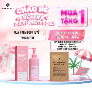 (mua1 tang1)kem body pink queen chống nắng dưỡng ẩm trắng da toàn thân Pink Queen, sữa dưỡng thể body cả nam và nữ 200ml