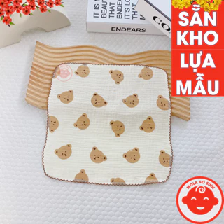 Khăn sữa xô MUSLIN cho bé cao cấp mềm mại size 30x30cm K01