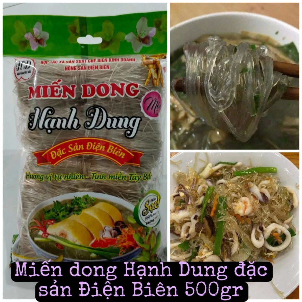 Miến dong riềng đặc sản Điện Biên dai ngon Hạnh Dung gói 500gr