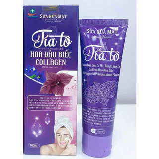 Sữa Rửa Mặt Tía Tô Hoa Đậu Biếc Collagen Tuýp 100ml