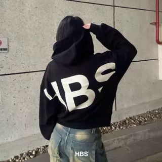 Áo hoodie boxy nam nữ HBS VN áo nỉ có nón cotton in local brand streetwear thoáng mát LIGHTWEIGHT LOGO BOXY HOODIE