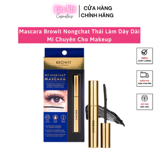 Mascara Browit Nongchat Thái Làm Dày Dài Mi Chuyên Cho Makeup, dày, dài mi, không lem, không trôi, không vón cục