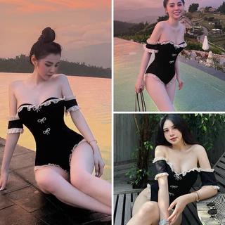 BiKINi liền thân phối viền bèo đính nơ