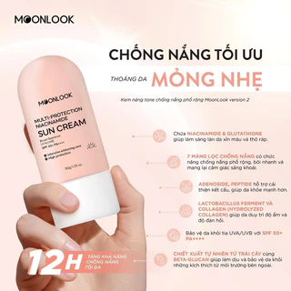 Kem chống nắng Moonlook Glutathione 7 màng lọc bảo vệ da SPF 50+ PA+++  chống nắng toàn diện