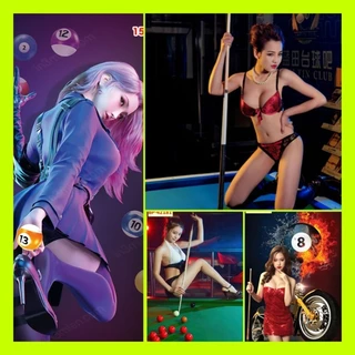 Tranh bida Billiards Bi a dán tường khổ dọc in theo kích thước Z Lô:0*9*6*7*9*5*9*3*9*9