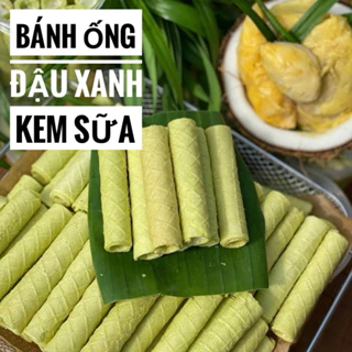 500g BÁNH ỐNG ĐẬU XANH LÁ DỨA KEM SỮA