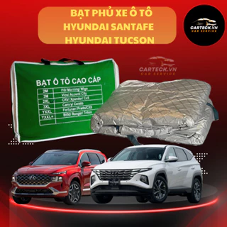 Bạt Phủ Xe ô Tô HYUNDAI SANTAFE, HYUNDAI TUCSON Chất Liệu Vải PECA tráng Bạc Bảo Vệ Xe Chống Nắng Nóng, Mưa Gió, Bụi Bẩn