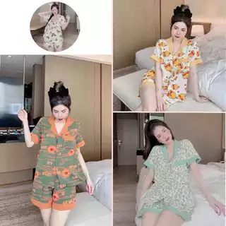 Đồ bộ lụa nữ Mango pijama áo cộc quần đùi nhiều mẫu cá tính Freesize 35-55kg